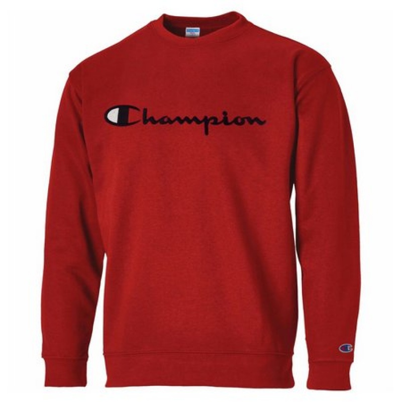 Moletom Crewneck Champion Script Patch Logo Vermelho